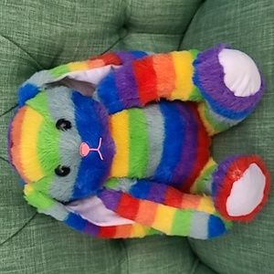 Rainbow Striped Plush Bunny